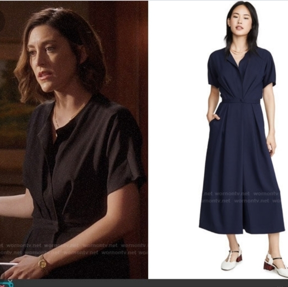 New Rachel Comey Ardent Split Neck Wide Leg Pebble Midnight Jumpsuit NWT Size 0 - Picture 8 of 17